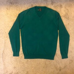 Fusaro Gold Cotton V-Neck Sweater